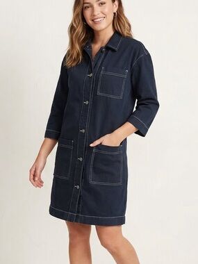 Topshop Longline Denim Maxi Trench Coat Duster Black Size 2 (XS - Small)
